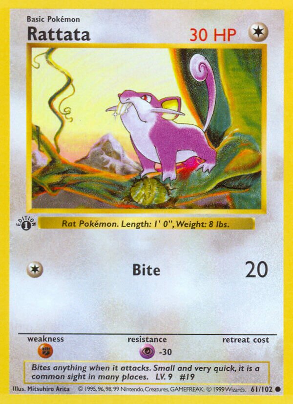 Rattata 061 — Base Set (Shadowless) (English Pokémon TCG card)