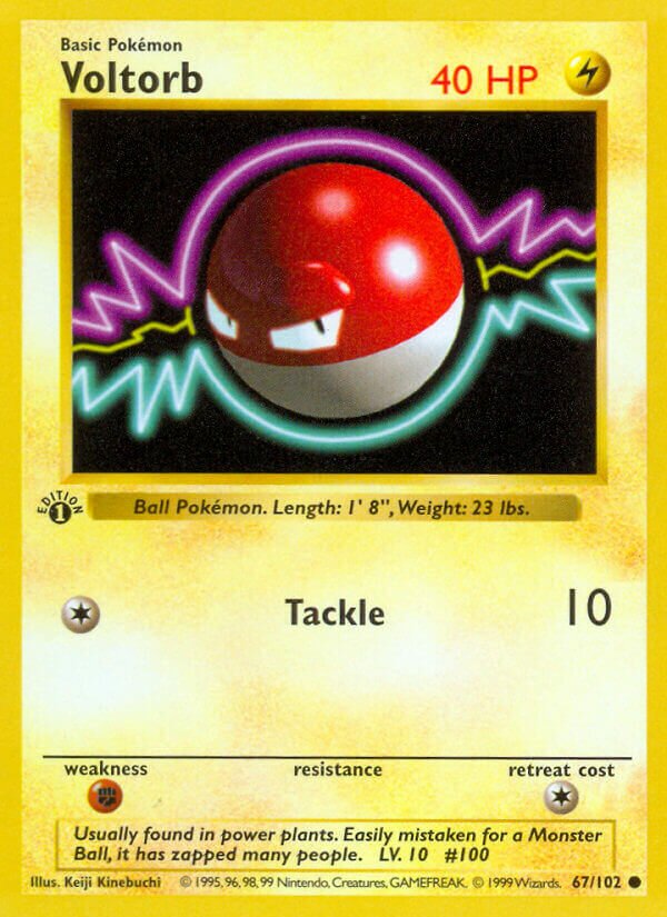 Voltorb 067 — Base Set (Shadowless) (English Pokémon TCG card)