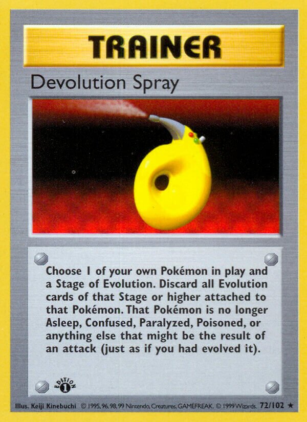 Devolution Spray 072 — Base Set (Shadowless) (English Pokémon TCG card)