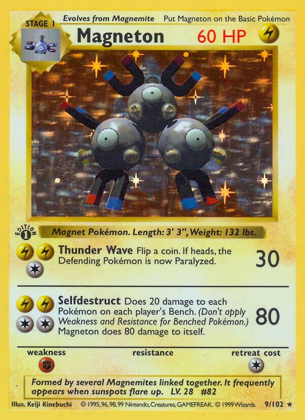 Magneton 009 — Base Set (Shadowless) (English Pokémon TCG card)