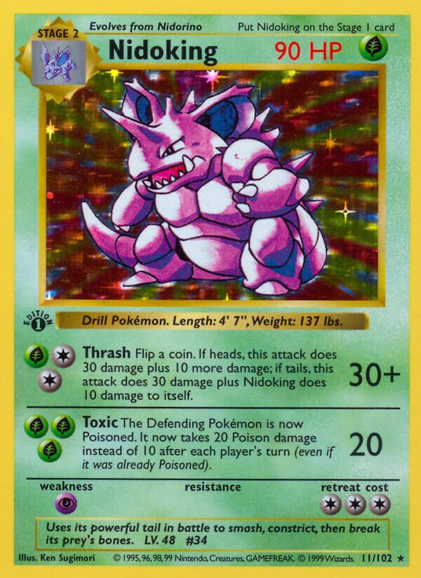 Nidoking 011/102 — Base Set (English Pokémon TCG card)