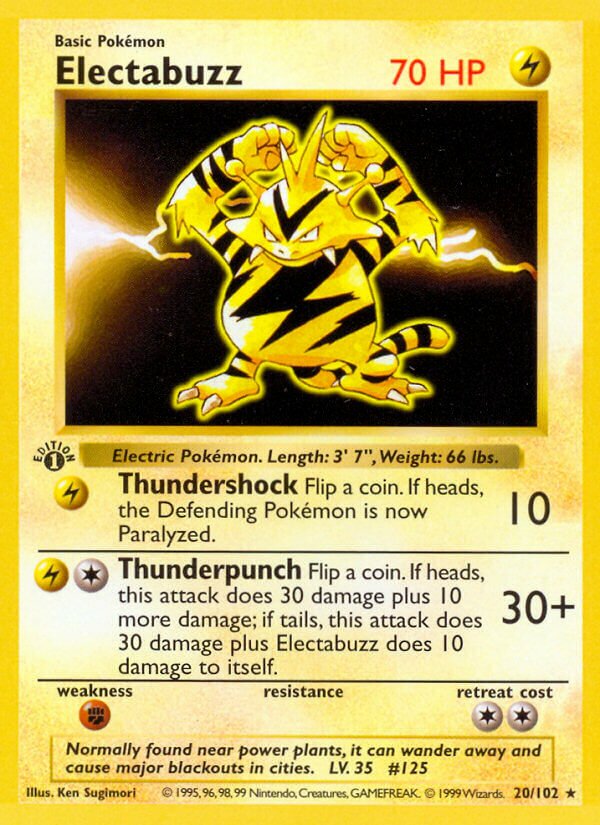 Electabuzz 020/102 — Base Set (English Pokémon TCG card)