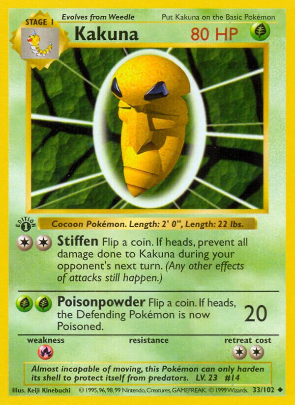 Kakuna 033/102 — Base Set (English Pokémon TCG card)
