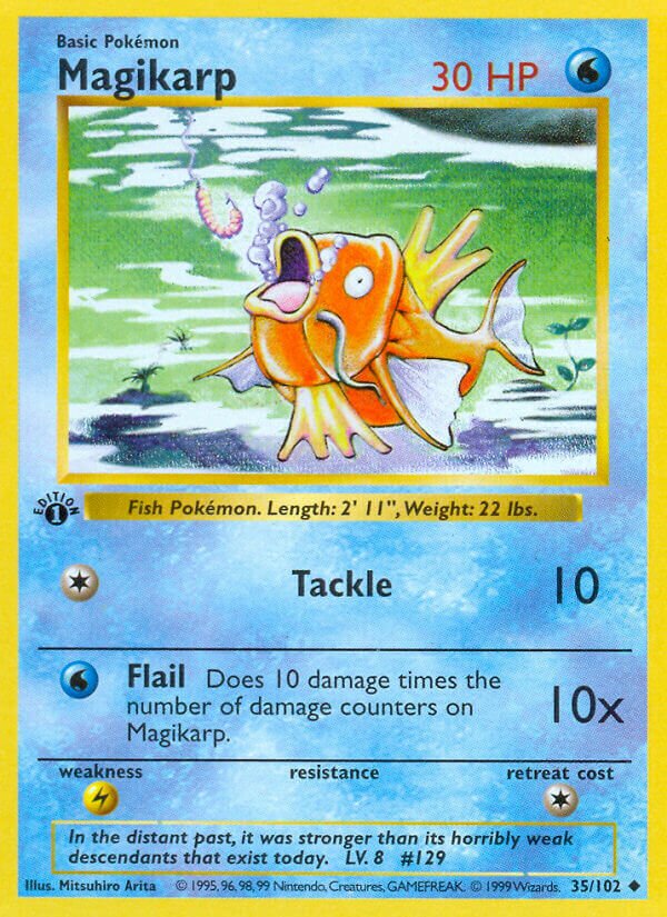 Magikarp 035/102 — Base Set (English Pokémon TCG card)