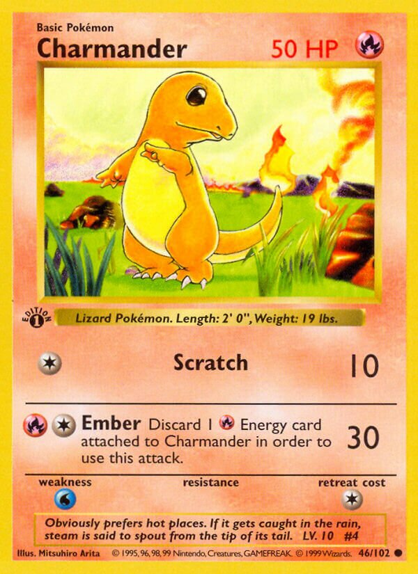 Charmander 046/102 — Base Set (English Pokémon TCG card)