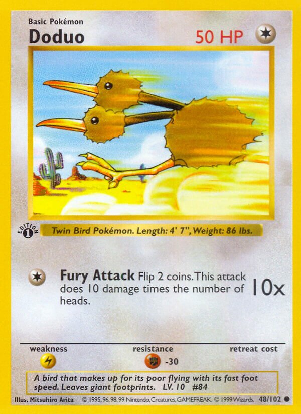 Doduo 048/102 — Base Set (English Pokémon TCG card)