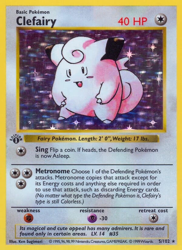 Clefairy 005/102 — Base Set (English Pokémon TCG card)