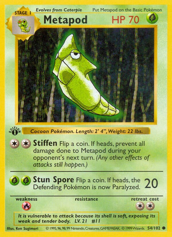 Metapod 054/102 — Base Set (English Pokémon TCG card)
