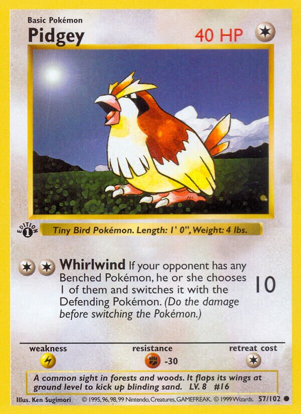 Pidgey 057/102 — Base Set (English Pokémon TCG card)