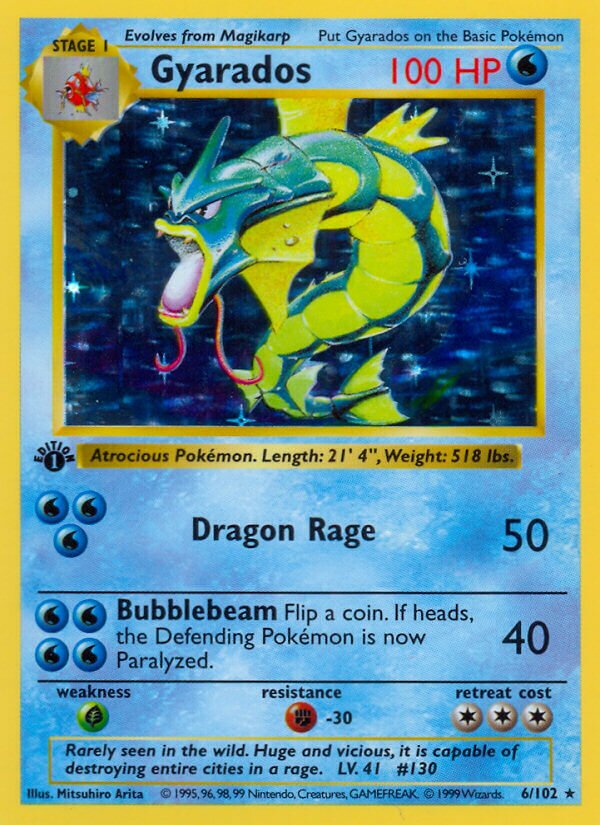 Gyarados 006/102 — Base Set (English Pokémon TCG card)