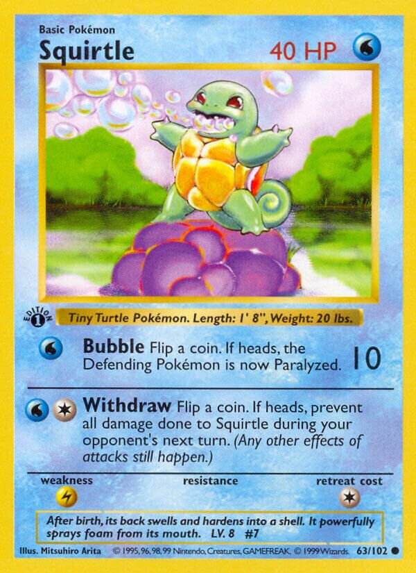 Squirtle 063/102 — Base Set (English Pokémon TCG card)