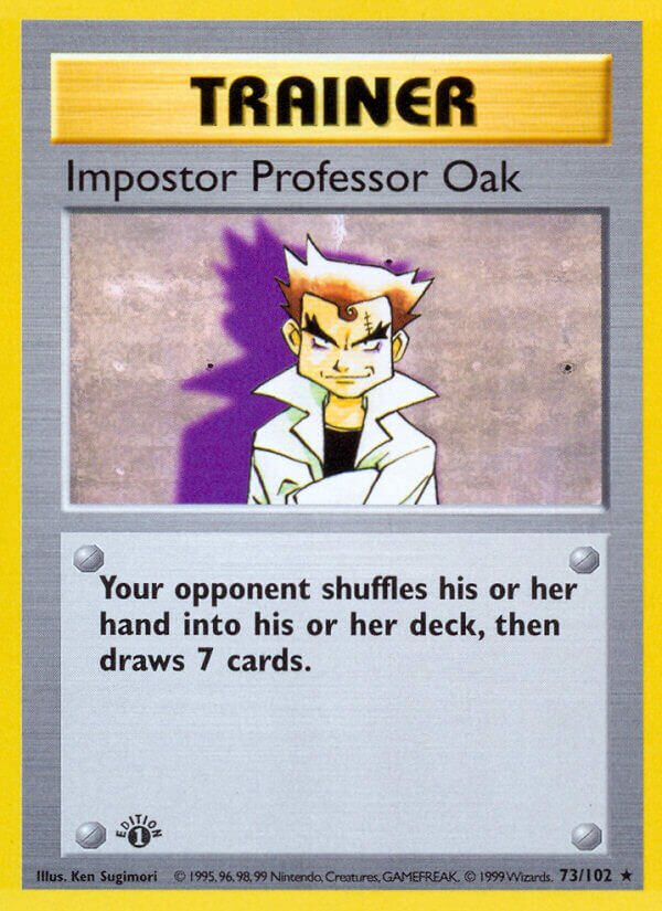 Impostor Professor Oak 073/102 — Base Set (English Pokémon TCG card)