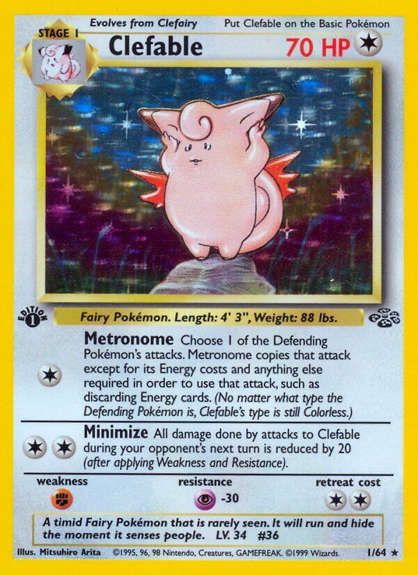 Clefable 001/64 — Jungle (English Pokémon TCG card)