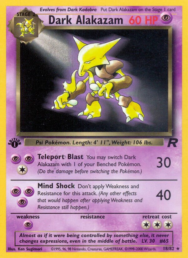 Dark Alakazam 018/83 — Team Rocket (English Pokémon TCG card)