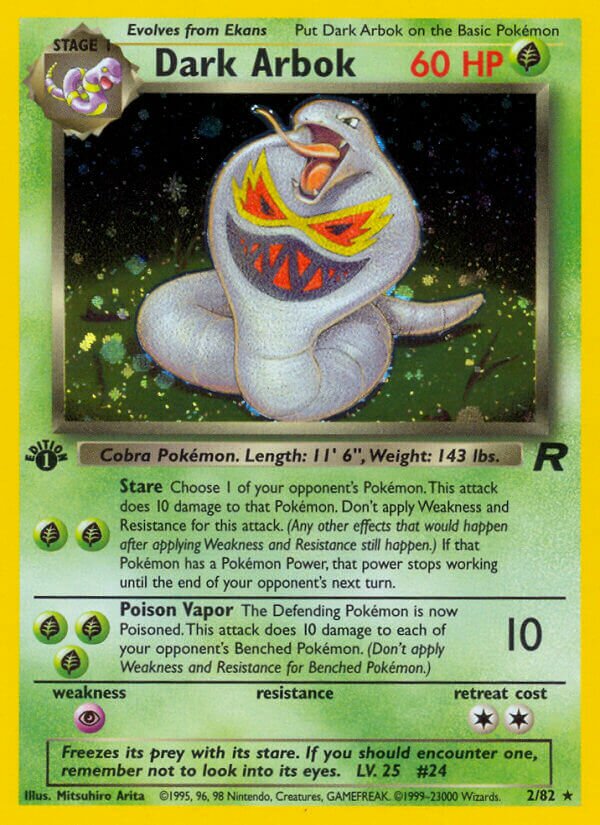Dark Arbok 002/83 — Team Rocket (English Pokémon TCG card)