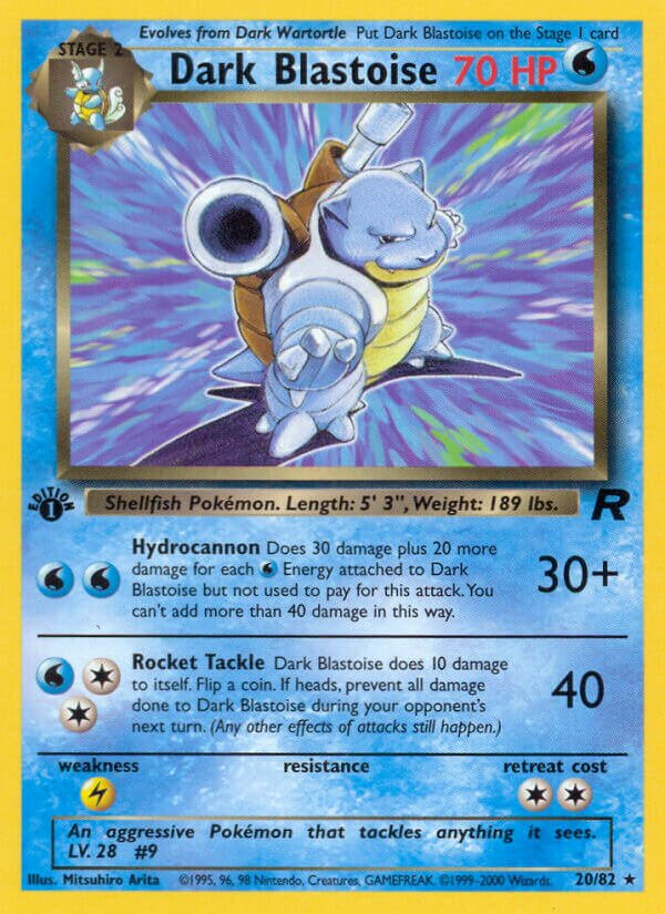 Dark Blastoise 020/83 — Team Rocket (English Pokémon TCG card)