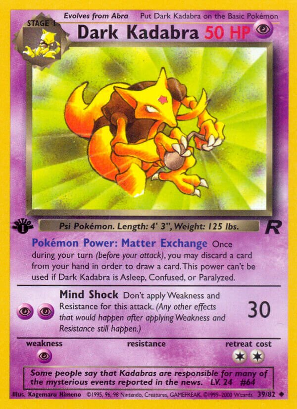 Dark Kadabra 039/83 — Team Rocket (English Pokémon TCG card)