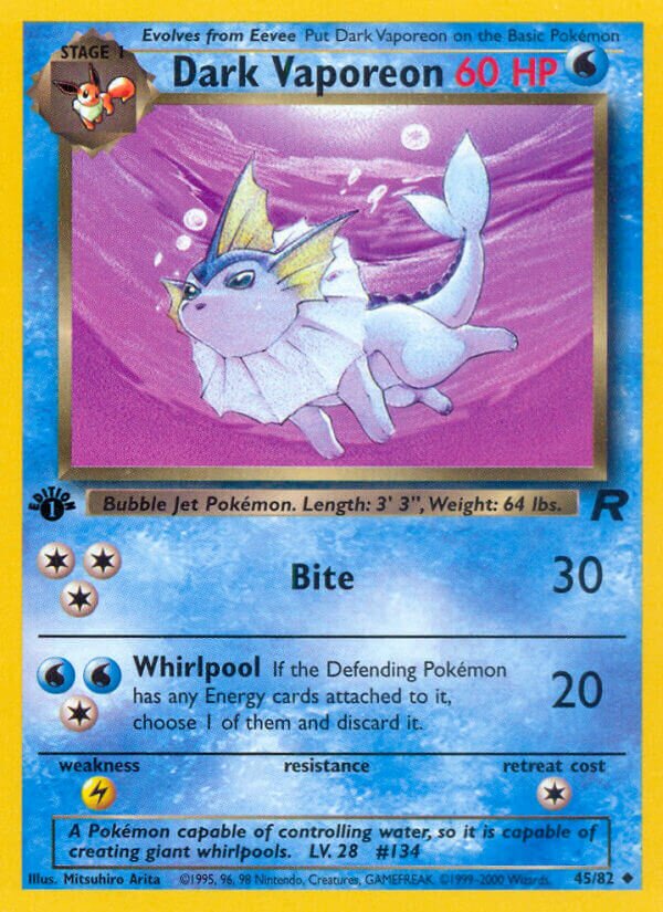 Dark Vaporeon 045/83 — Team Rocket (English Pokémon TCG card)