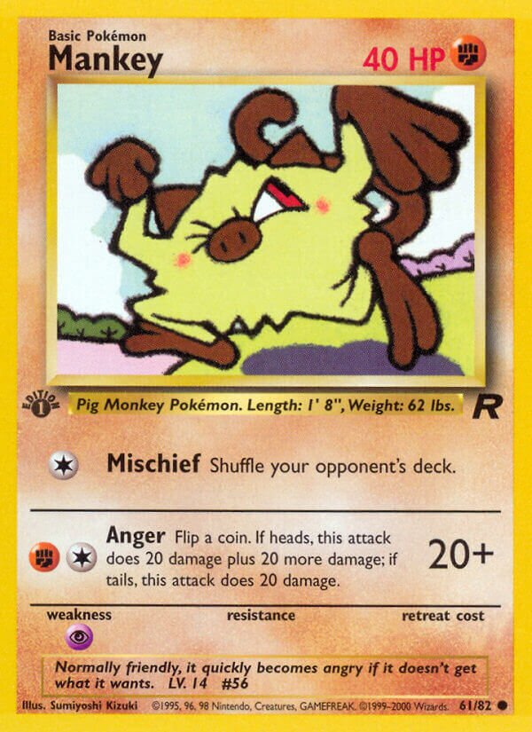 Mankey 061/83 — Team Rocket (English Pokémon TCG card)