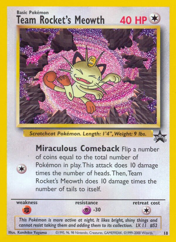 Team Rocket's Meowth 018/53 — Wizards of the Coast Promos (English Pokémon TCG card)