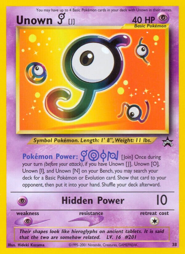 Unown [J] 038/53 — Wizards of the Coast Promos (English Pokémon TCG card)