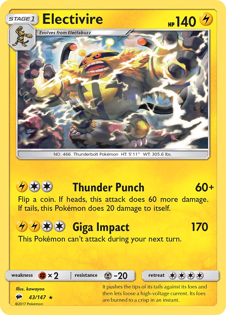 Electivire 043 — Battle Academy 2020 (Pikachu) (English Pokémon TCG card)