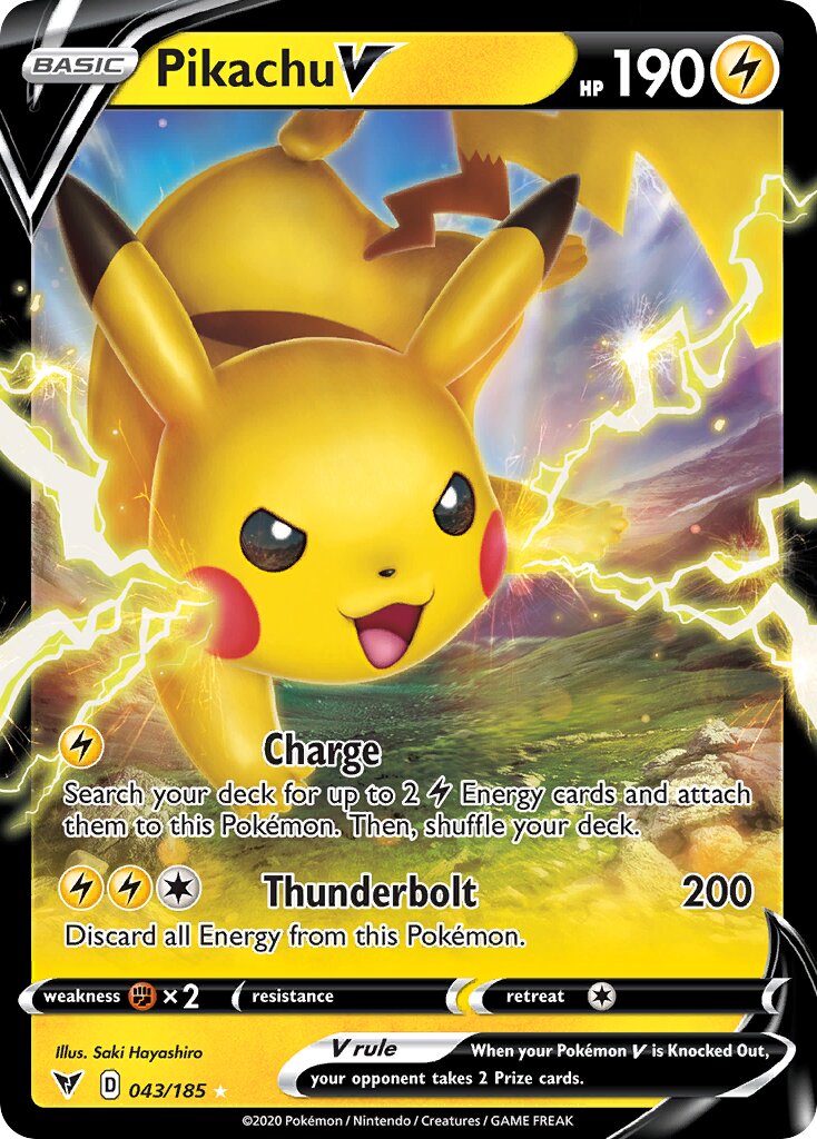 Pikachu V 043 — Battle Academy 2022 (Pikachu) (English Pokémon TCG card)