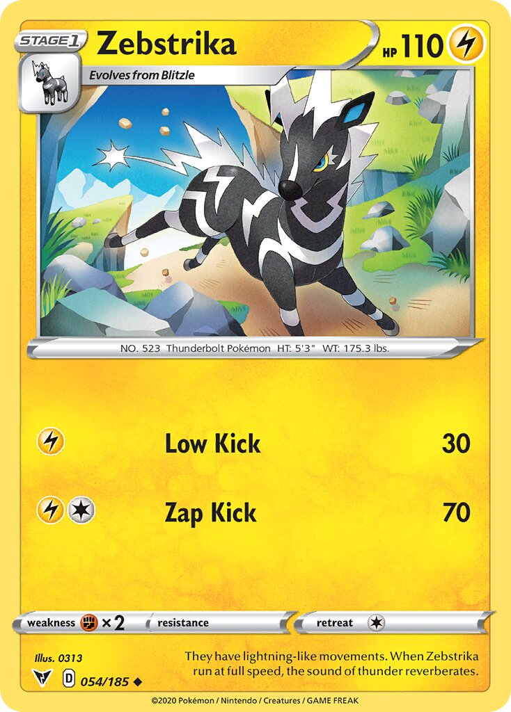 Zebstrika 054 — Battle Academy 2022 (Pikachu) (English Pokémon TCG card)