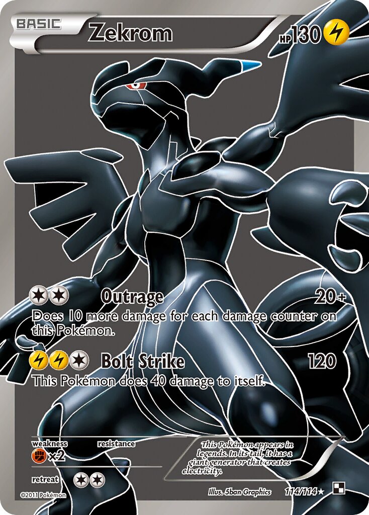 Zekrom 114/115 — Black & White (English Pokémon TCG card)