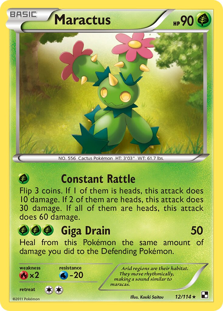 Maractus 012/115 — Black & White (English Pokémon TCG card)