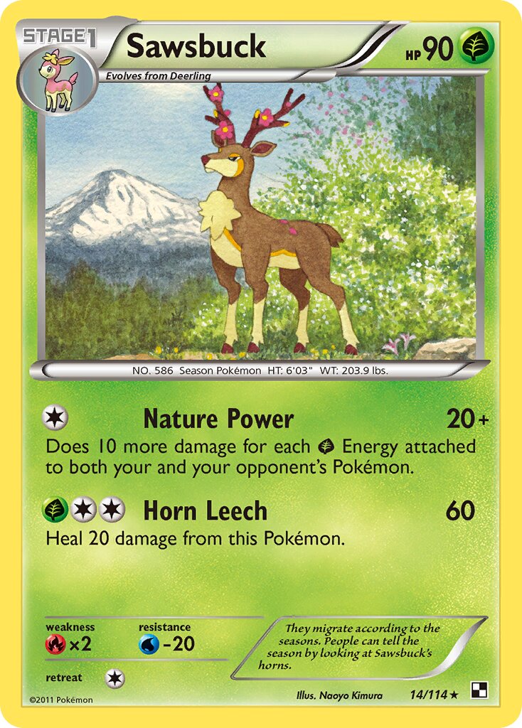 Sawsbuck 014/115 — Black & White (English Pokémon TCG card)