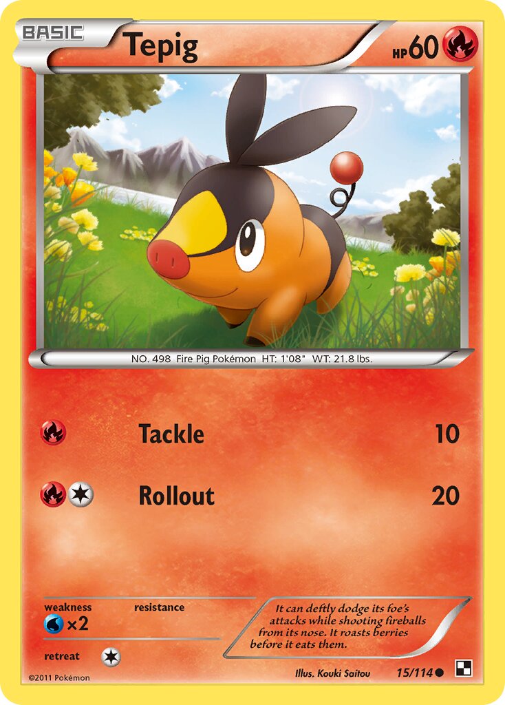 Tepig 015/115 — Black & White (English Pokémon TCG card)