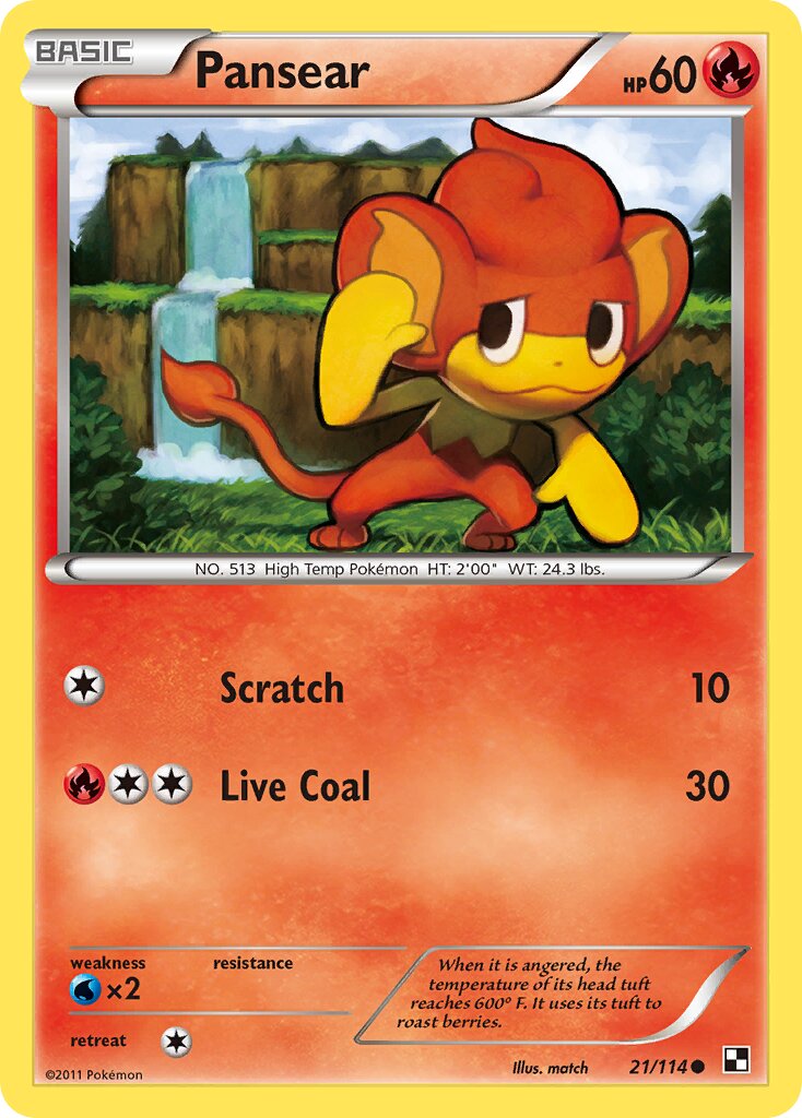 Pansear 021/115 — Black & White (English Pokémon TCG card)