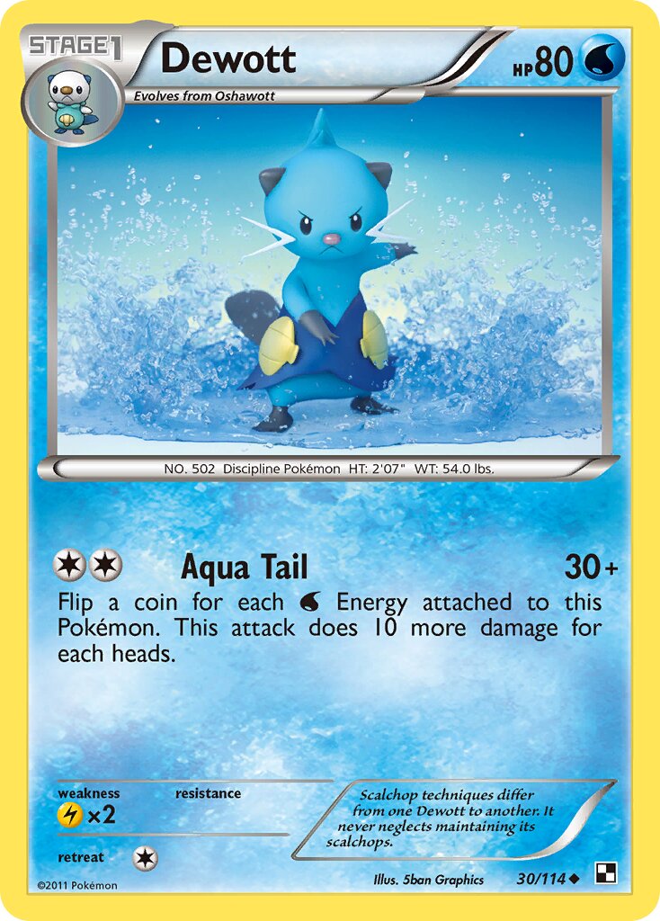 Dewott 030/115 — Black & White (English Pokémon TCG card)
