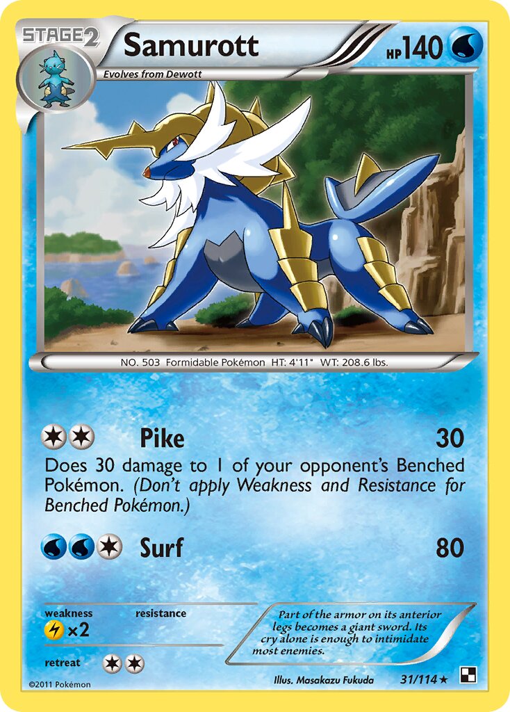 Samurott 031/115 — Black & White (English Pokémon TCG card)