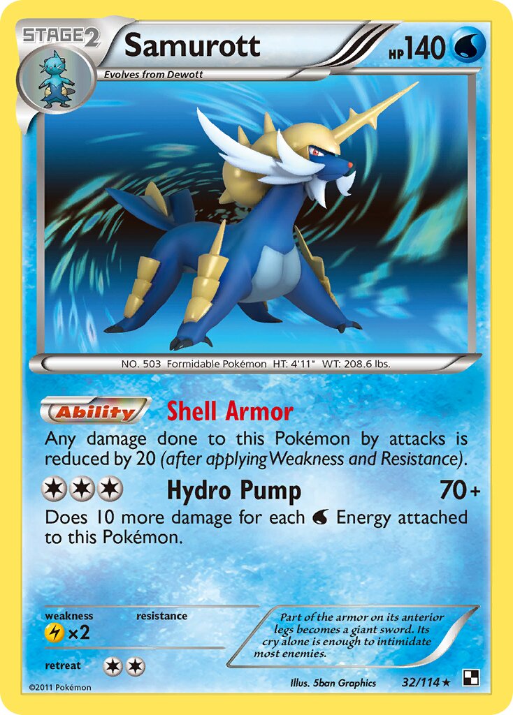 Samurott 032/115 — Black & White (English Pokémon TCG card)
