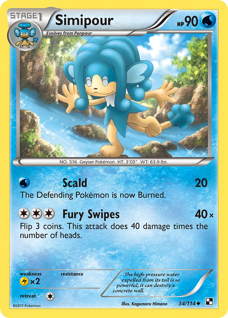 Simipour 034/115 — Black & White (English Pokémon TCG card)