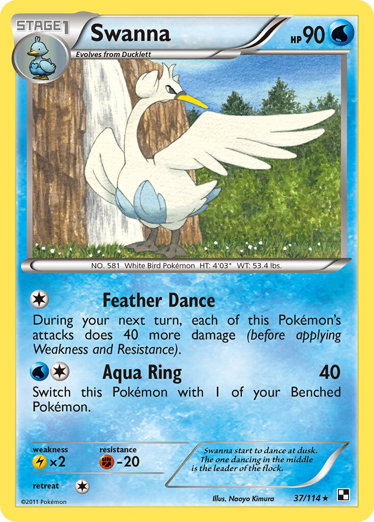Swanna 037/115 — Black & White (English Pokémon TCG card)