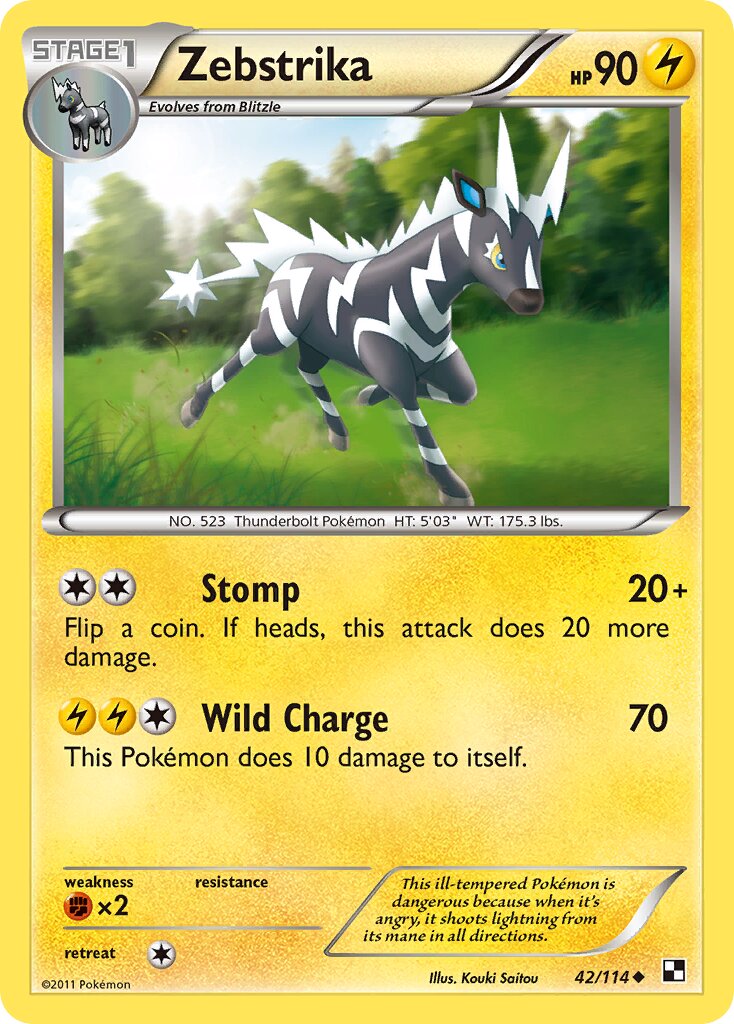 Zebstrika 042/115 — Black & White (English Pokémon TCG card)