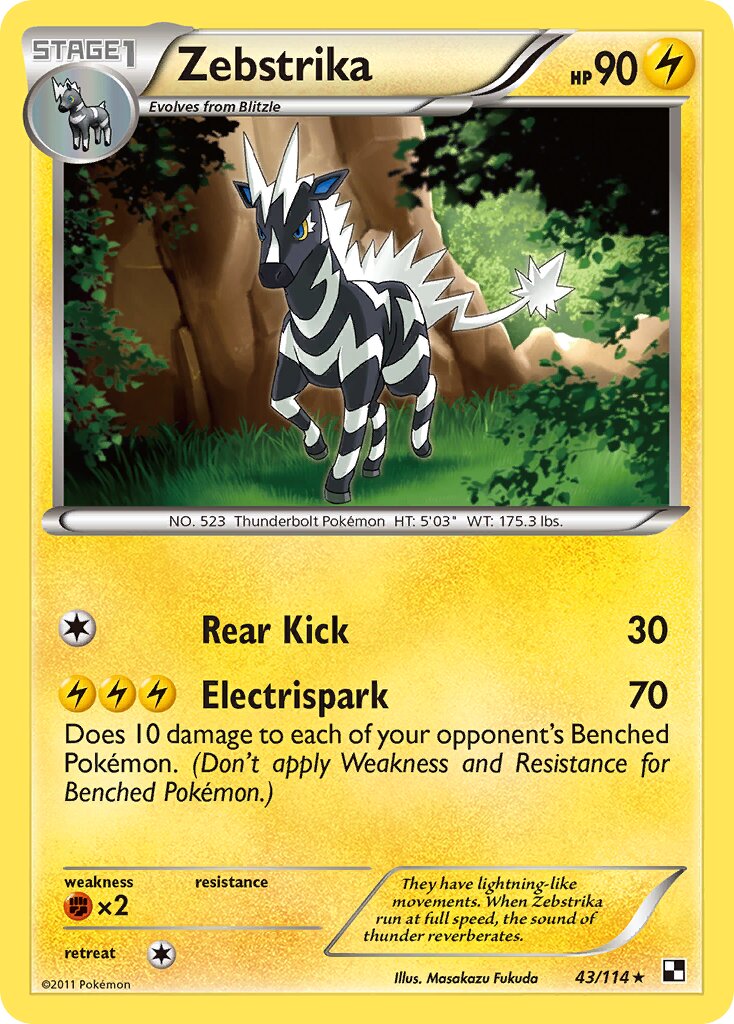 Zebstrika 043/115 — Black & White (English Pokémon TCG card)