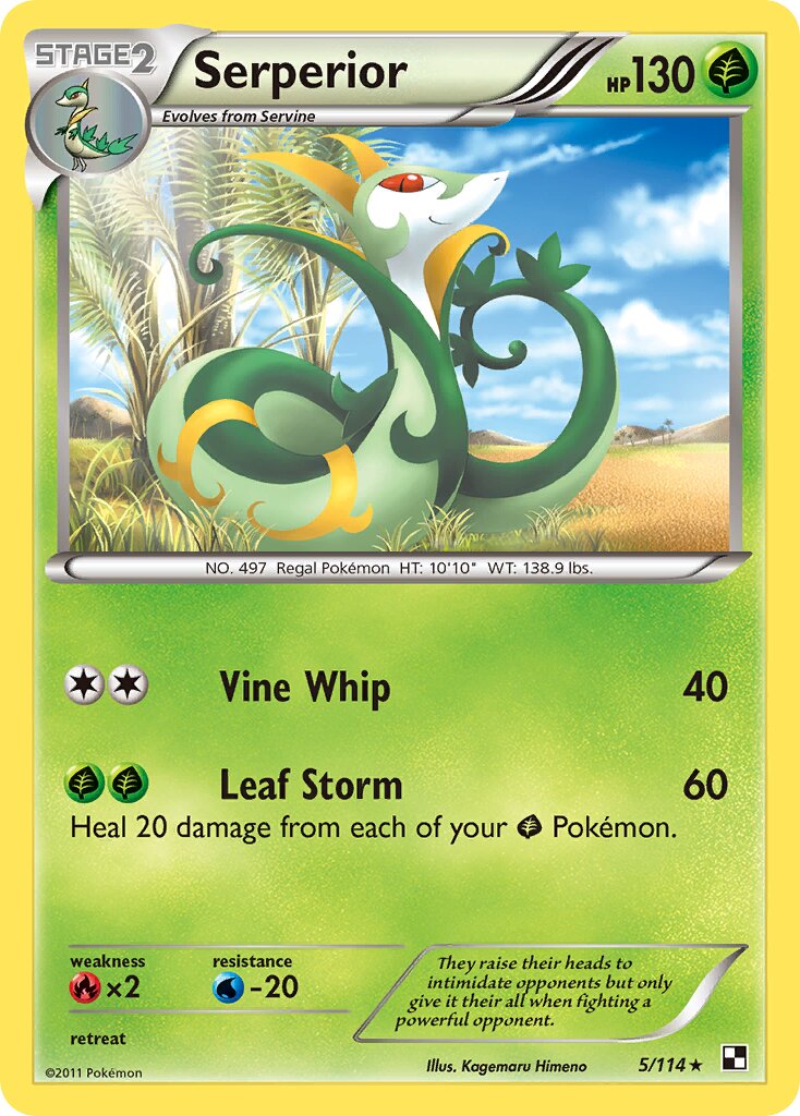 Serperior 005/115 — Black & White (English Pokémon TCG card)