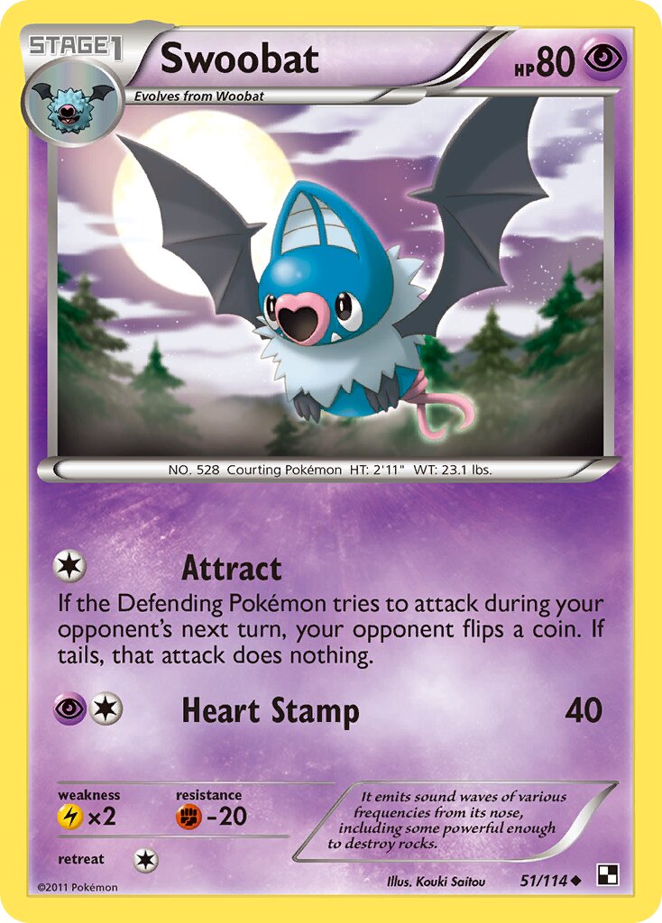 Swoobat 051/115 — Black & White (English Pokémon TCG card)