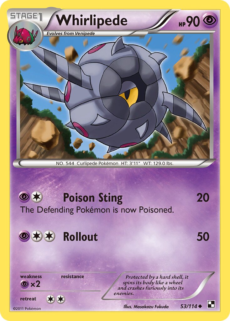 Whirlipede 053/115 — Black & White (English Pokémon TCG card)