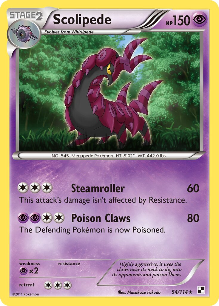 Scolipede 054/115 — Black & White (English Pokémon TCG card)