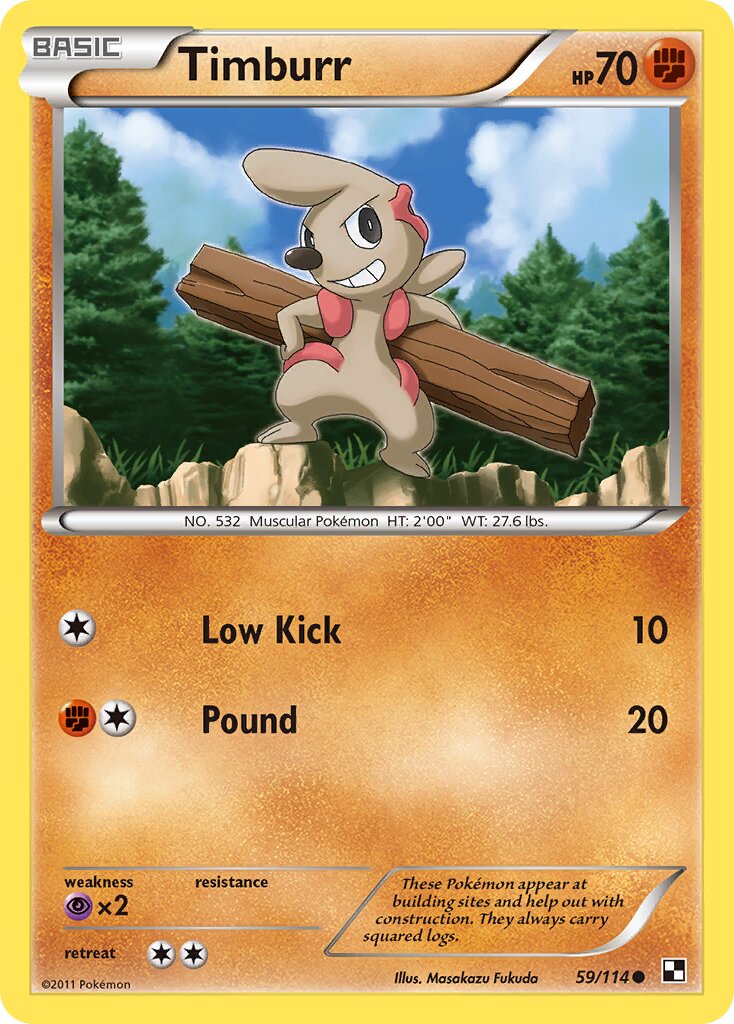 Timburr 059/115 — Black & White (English Pokémon TCG card)