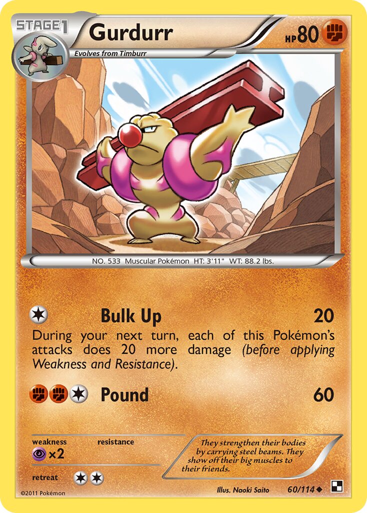 Gurdurr 060/115 — Black & White (English Pokémon TCG card)