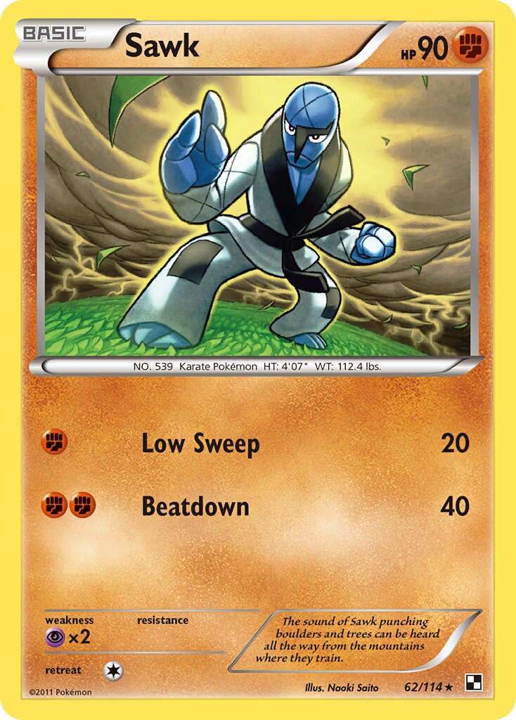 Sawk 062/115 — Black & White (English Pokémon TCG card)