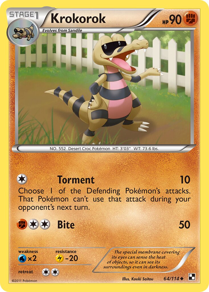 Krokorok 064/115 — Black & White (English Pokémon TCG card)