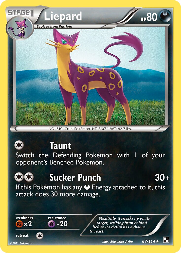 Liepard 067/115 — Black & White (English Pokémon TCG card)