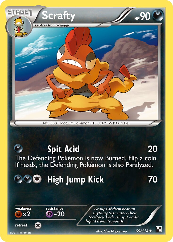Scrafty 069/115 — Black & White (English Pokémon TCG card)